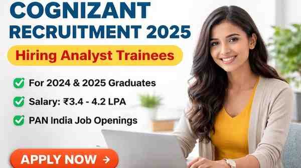 Cognizant Recruitment 2026 Analyst Trainee Hiring for Freshers