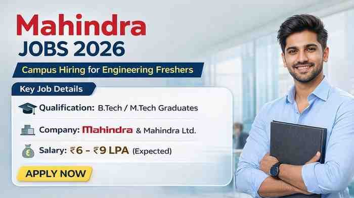 Mahindra Campus Hiring 2026 Engineering Trainee Jobs for Freshers