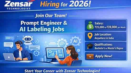 Zensar Recruitment 2026 Gen AI Annotation Labeling Prompt Engineering Jobs for Freshers